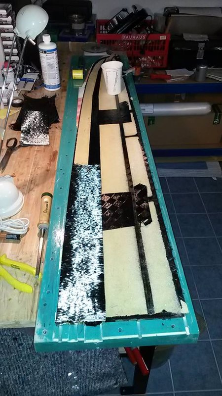 Flügel kurz vor dem Absaugen