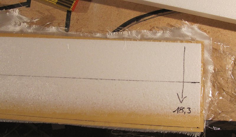 Maße für Besäumung der Endleiste