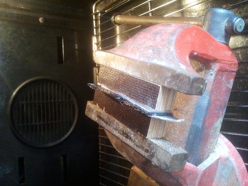 Schraubstock im Ofen ;-)