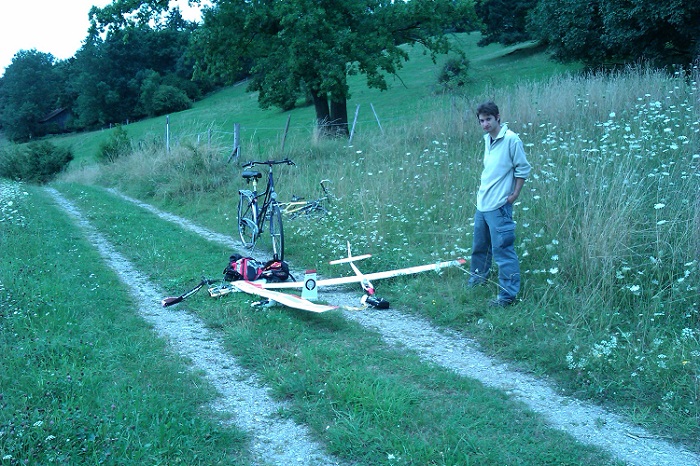 Beim zusammenpacken :)