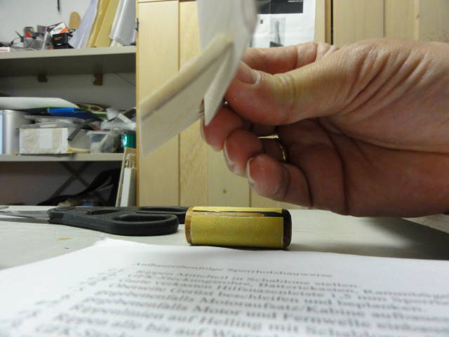 Um eine bessere Passung zu bekommen mit eindstück, bisschen basla darauf ggemacht; muss noch geschäftet werden