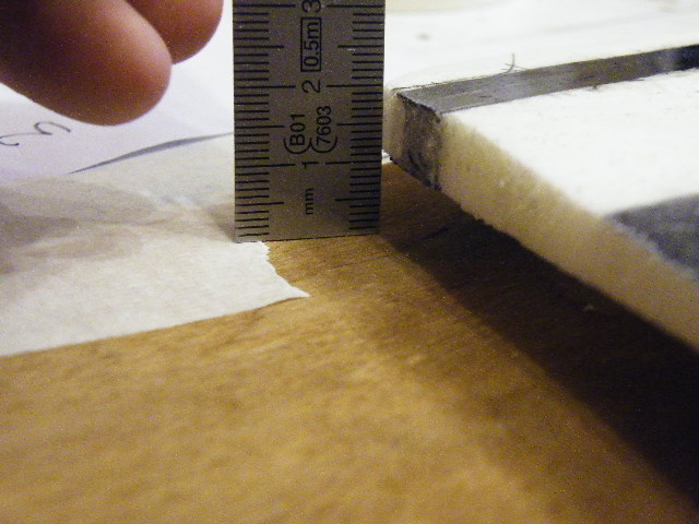 Schränkung Vorderkante mit Lineal