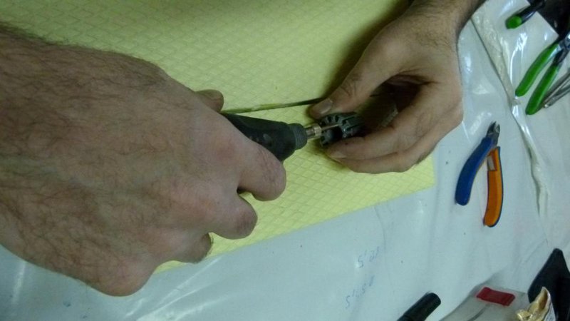 Die Hände von Thomas in Action